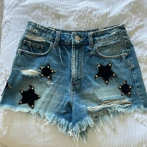 Zara Stars Jean Shorts